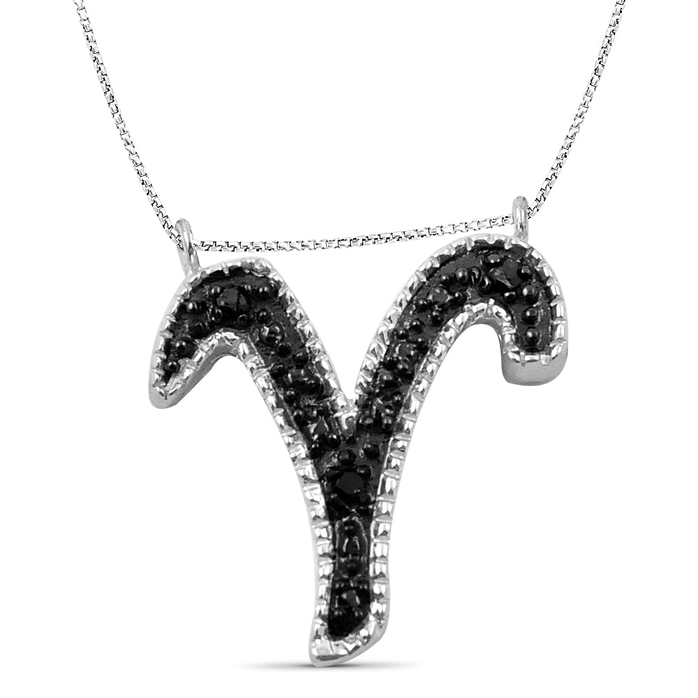Accent Diamond Zodiac Pendant in Sterling Silver- Assorted Styles