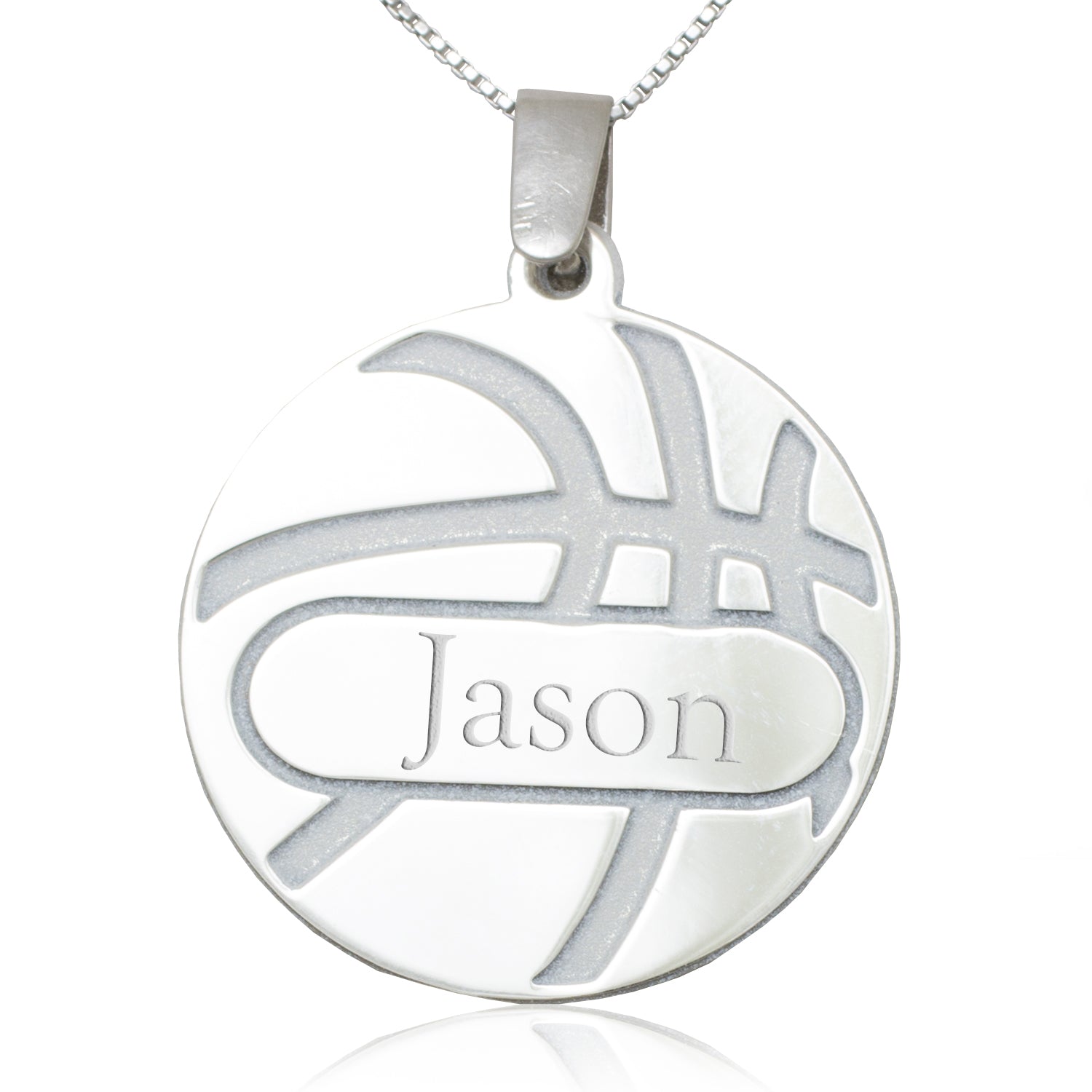 Basketball Name Pendant Sterling Silver