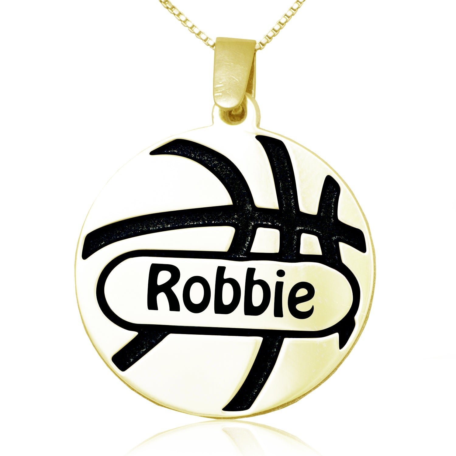 Basketball Name Pendant Sterling Silver