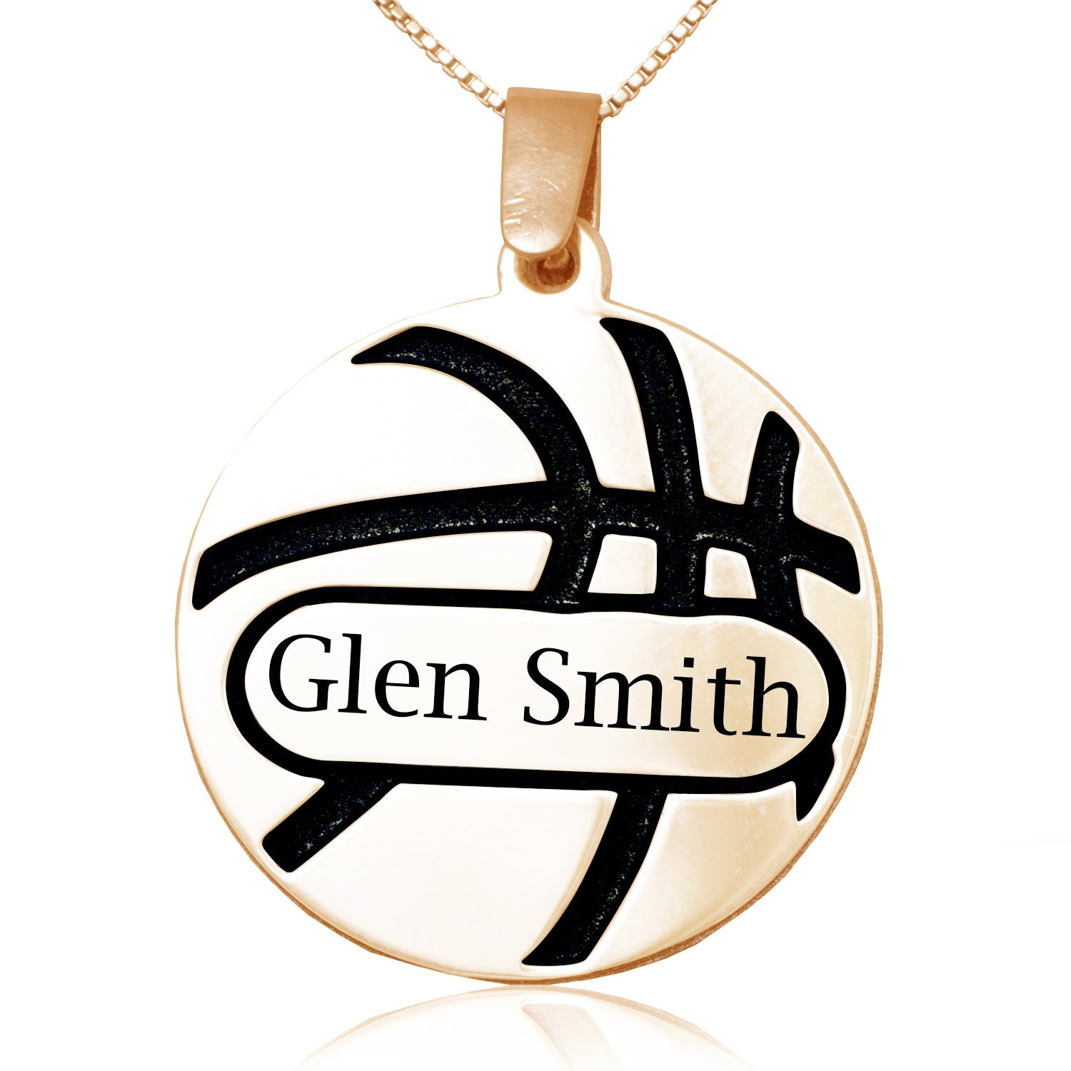 Basketball Name Pendant Sterling Silver